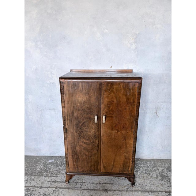 Art Deco Walnut Compact Wardrobe, 1930s For Sale - Image 3 of 10