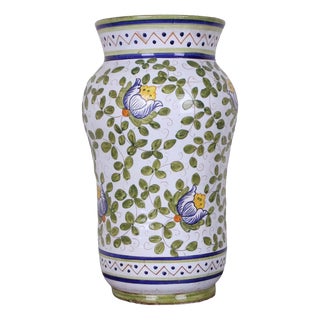 Large Vintage Italian Vase in Stoneware, Deruta, Italy, 1985 For Sale
