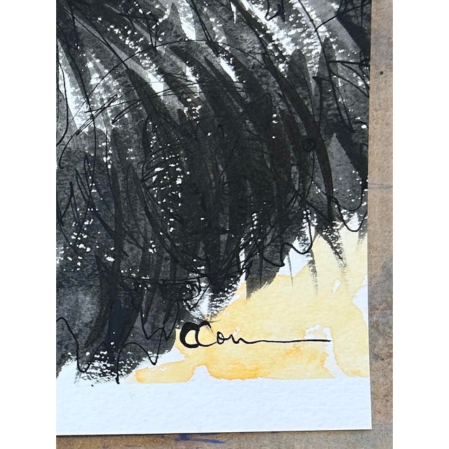 2020s Original Watercolor Ink and Wash Painting “Little Black Hen” For Sale - Image 5 of 5