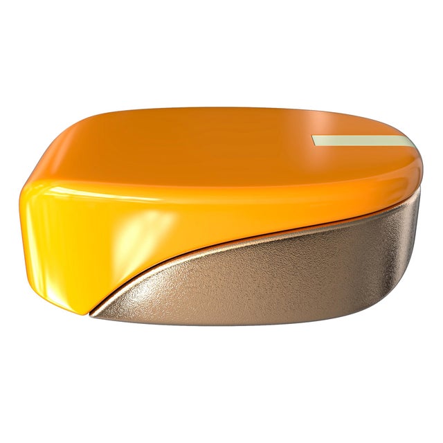 Art Deco "Soyrce" Coffee Table With Bronze and Stainless Steel For Sale - Image 3 of 7