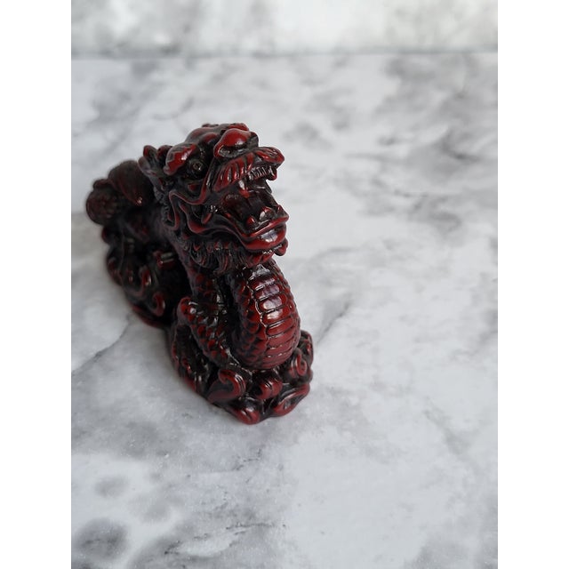 Mid 20th Century Red Boxwood Japanese Netsuke Dragon For Sale - Image 4 of 11