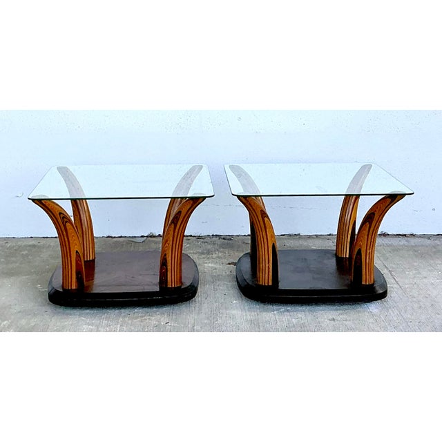 Vintage Henredon “Scene Two” Zebra Wood Tush Side Tables - A Pair For Sale - Image 10 of 12