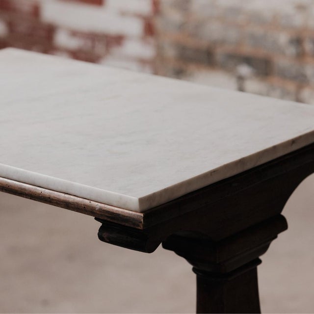 19th Century White Marble Top Side Table For Sale - Image 4 of 6
