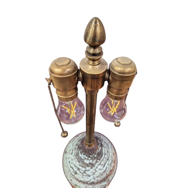 Mid-Century Modern Vintage Crackle Finish Style Table Lamp For Sale - Image 3 of 5
