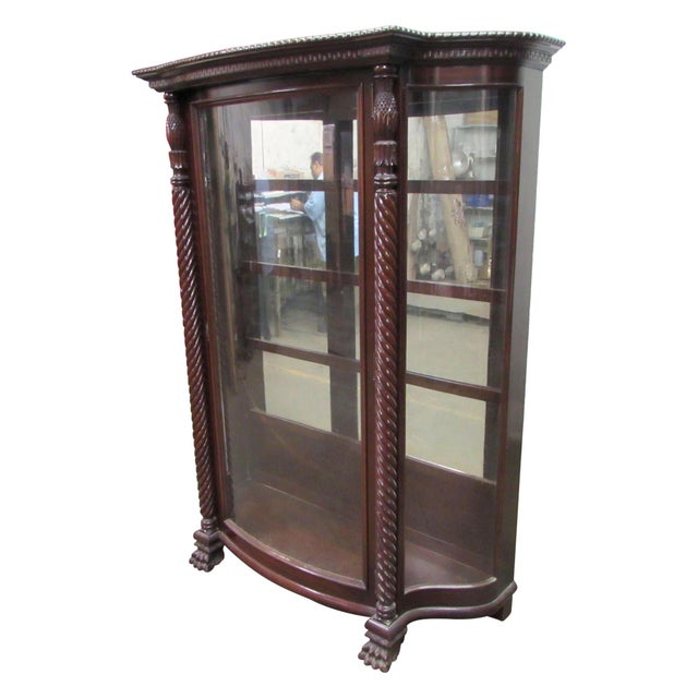 Spanish Revival Mid 20th Century Spanish Revival Greek Key Curio Cabinet For Sale - Image 3 of 8