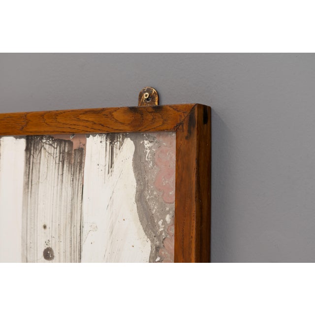 Vintage Oak Framed Mirrors, 1950 For Sale - Image 4 of 7