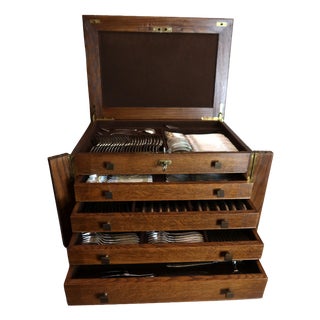 Silver-Plated Flatware with Case, 1950s, Set of 149 For Sale