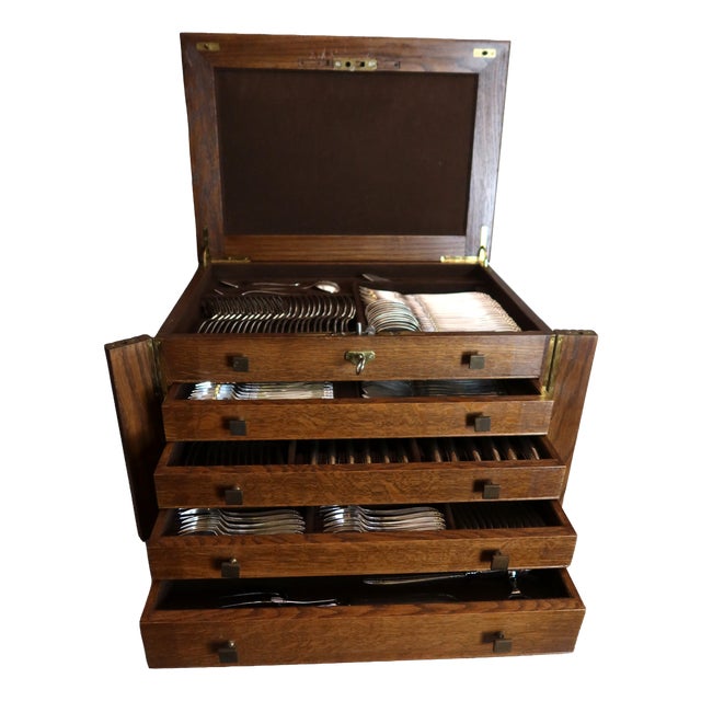 Silver-Plated Flatware with Case, 1950s, Set of 149 For Sale