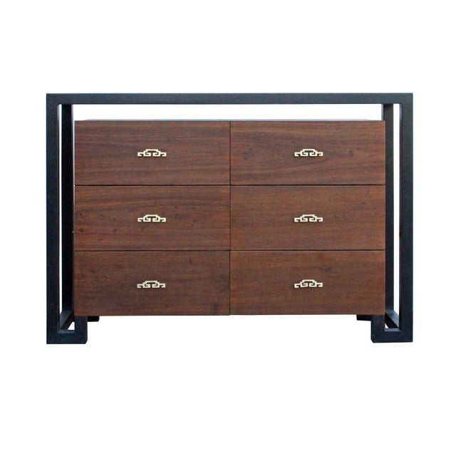 Oriental Contemporary 6 Drawers Foyer Console Sideboard Table