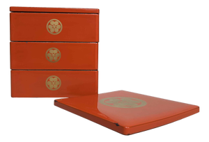 Japanese Jubako Wooden Lacquer Stacking Boxes, 1920s, Set of 5