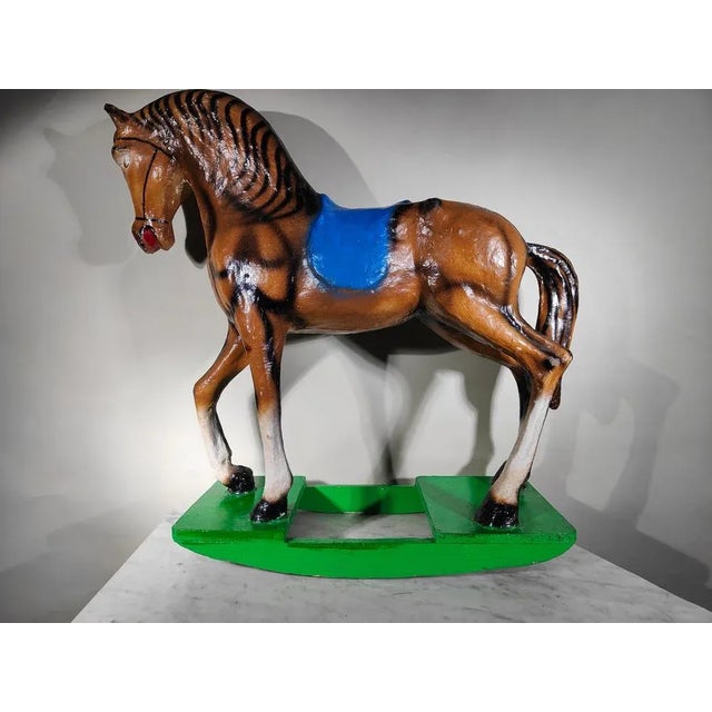 Decorative Rocking Horse in Papier-Mâché, 1950s For Sale - Image 10 of 12