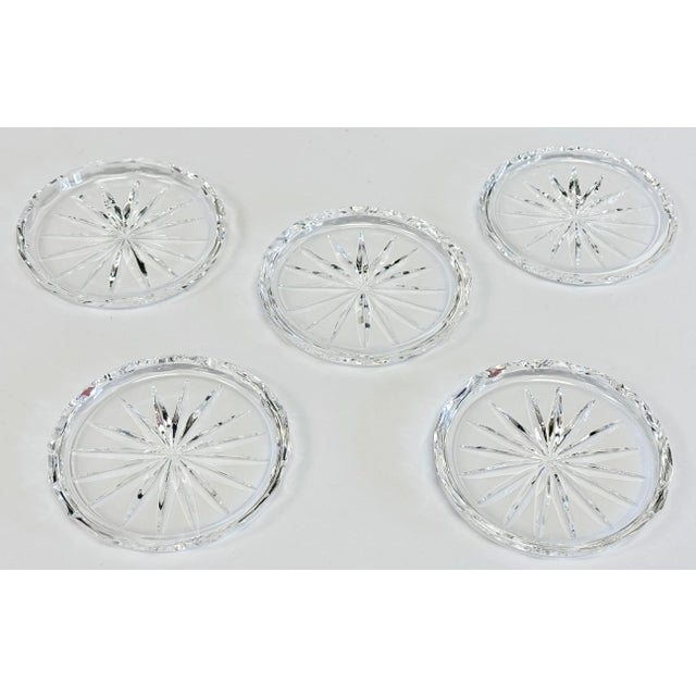 Mid-Century Modern Vintage Waterford "Heritage" Cut Crystal Coasters, S/5 For Sale - Image 3 of 8