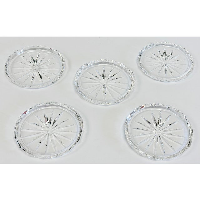 Mid-Century Modern Vintage Waterford "Heritage" Cut Crystal Coasters, Set of 5 For Sale - Image 3 of 8