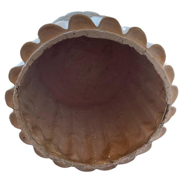 1950s Trompe L’oeil Draped Plaster Ottoman Stool After Serge Roche For Sale In Jacksonville, FL - Image 6 of 8