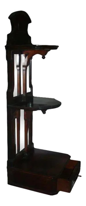 19th Century Rosewood Hall Shelf Vitrine with Mirror