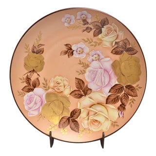 Plate with Rose Decoration from RPR For Sale