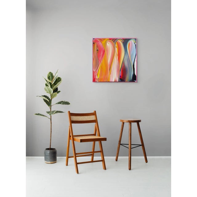 Abstract Contemporary Abstract Acrylic on Canvas "A Symphony of Hidden Depths" by Nikolaos Schizas For Sale - Image 3 of 8