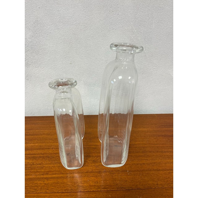 Murano Pair of Italian Murano Hand Blown Art Glass Bottles for Vetri For Sale - Image 4 of 6