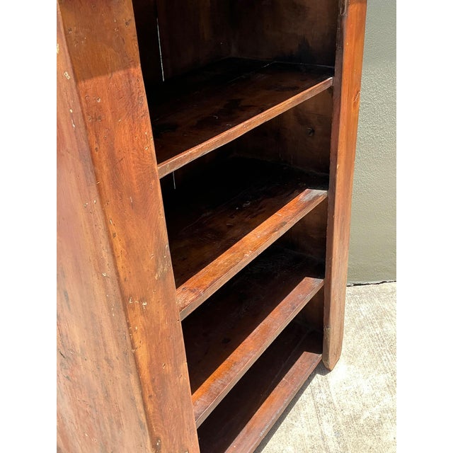 Vintage Rustic Handcrafted Wood Shelving Unit For Sale - Image 13 of 16