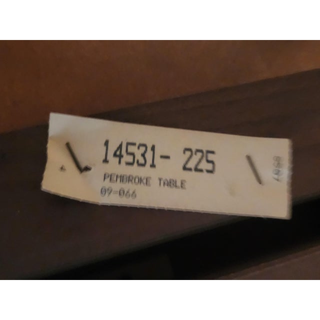 1990s Thomasville Inlay Drop-Leaf Pembroke End Table For Sale - Image 5 of 11