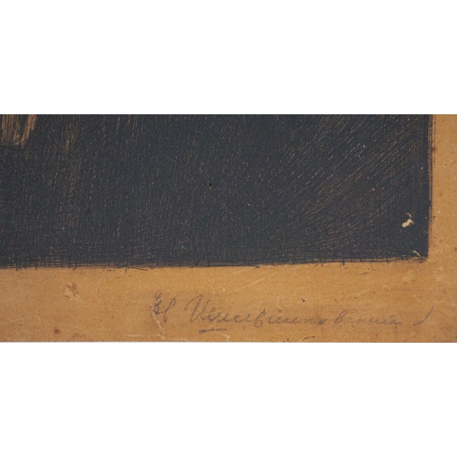 Paper Original Study of Rembrandt’s Portrait of an Old Woman by Eustaphy Shilnikovsky For Sale - Image 7 of 7