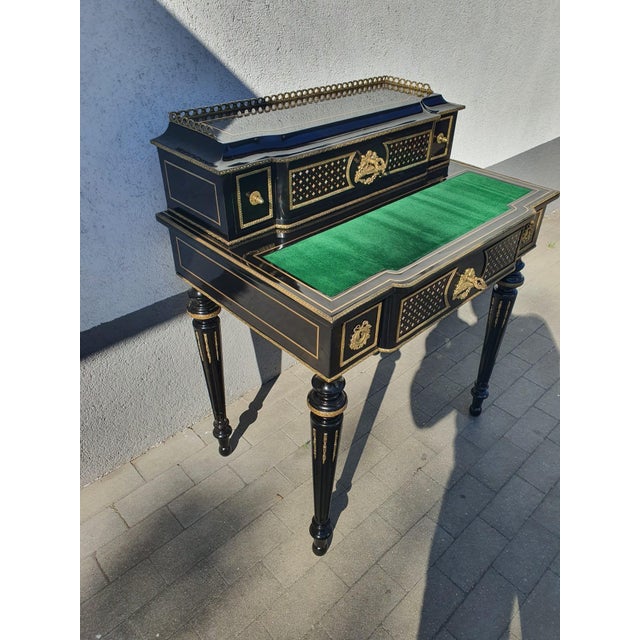 Napoleon III Ebonized Ladys Writing Desk, 1860s For Sale - Image 9 of 12