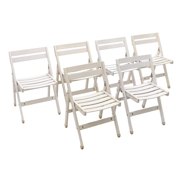 Vintage Folding Outdoor Chairs by Reguitti, 1970s, Set of 6 For Sale