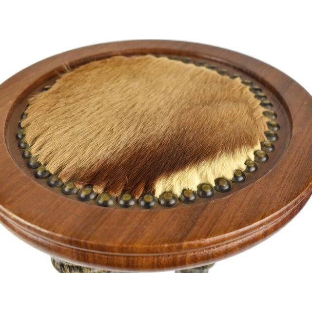 Mid 20th Century Antelope Horns Tripod Pedestal Display Stand For Sale - Image 9 of 11