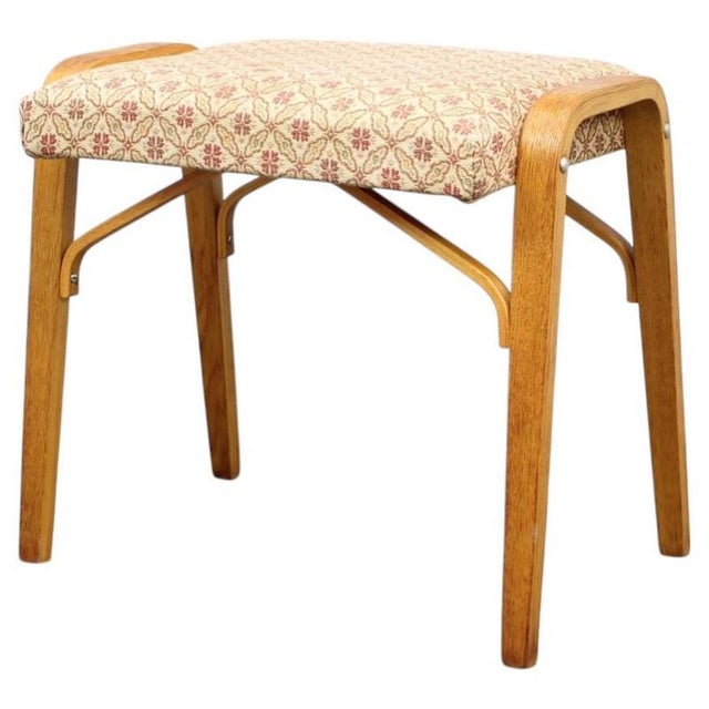 Brown Mid-Century Modern Upholstered Ottoman from Jitona, Czechoslovakia, 1960s For Sale - Image 8 of 8