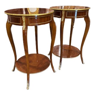 Pair of Bedside Table Side Table Marquetry French For Sale