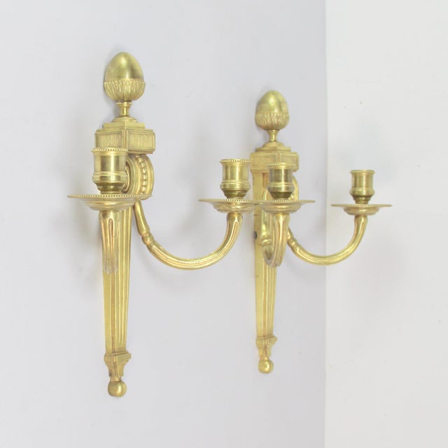 Bronze Wall Sconces, 1920s, Set of 2, in Very Good conditions. Designed 1920 to 1949 European Plug (up to 250V).The wiring...
