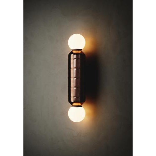 Navazi Medium Wall Lamp in Scorched Coal Ceramic and Glass by Svitanok For Sale - Image 6 of 18