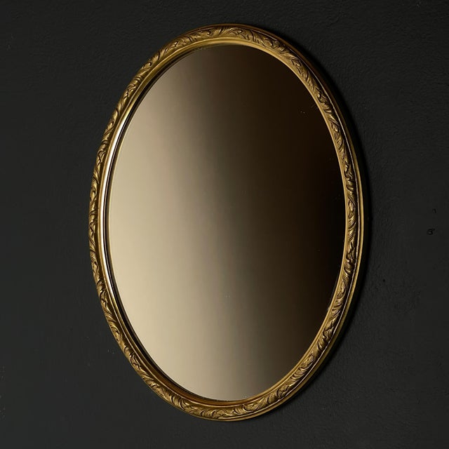 Vintage Mirror in Brass Frame, Italy, 1950s For Sale - Image 14 of 14