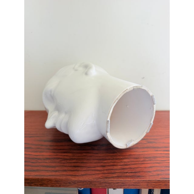 Vintage Display Head in Glazed Porcelain, 1970s For Sale - Image 6 of 7