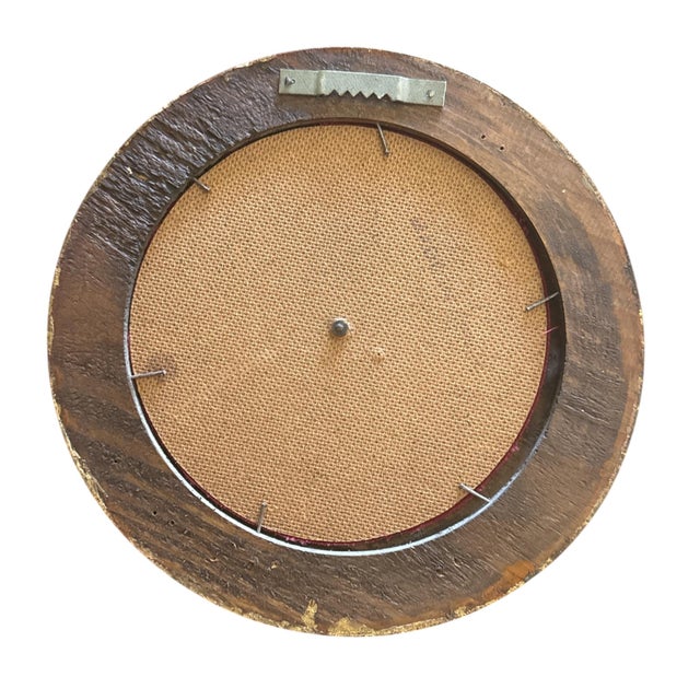 1960s Italian Framed Bronze Classical Medallion Wall Plaque in Giltwood Round Frame, 9” Diameter For Sale - Image 4 of 7