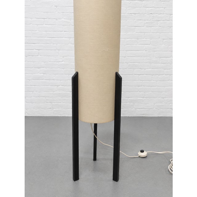 Wood Mid Century Modern Floor Lamp | Mid Century Modern Danish Rocket Floor Lamp Attributed to Dame & Co., Denmark C. 1950’s For Sale - Image 7 of 14