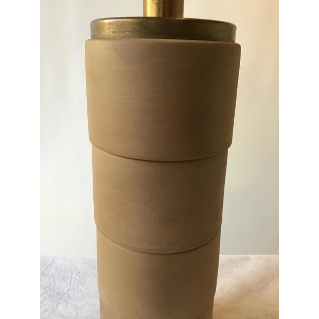 1950s 1950s Cylindrical Ceramic Lamp For Sale - Image 5 of 7