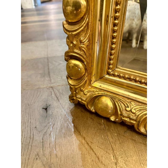 19th Century Antique French Ornate Gold Gilt Mirror, 1850 For Sale - Image 5 of 15