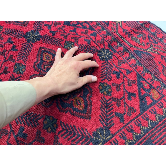 Extra-Long Red and Navy Tribal Medallion Runner Rug, 2'7" X 19'1" For Sale - Image 14 of 16