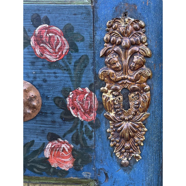 Antique Blue Painted Cupboard, 1850 For Sale - Image 17 of 18
