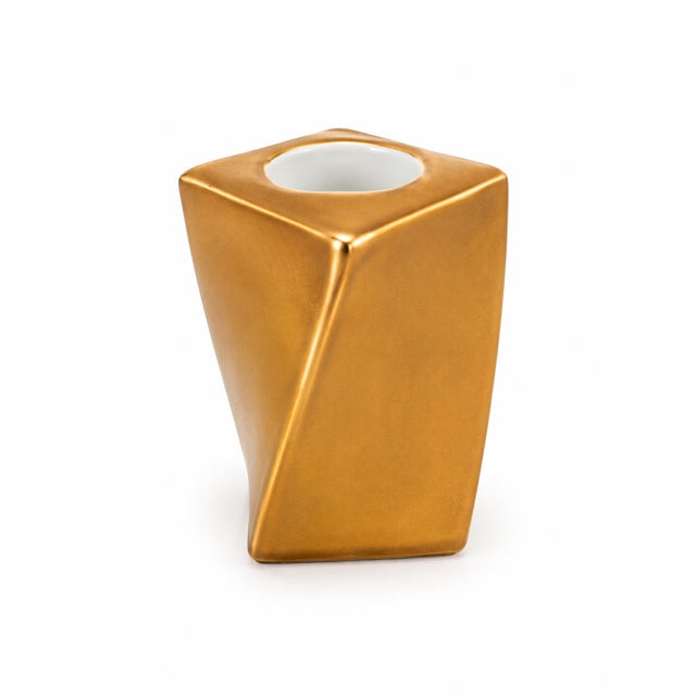 Ceramic Angela Cummings for Arita Japan 1983 Rare Gilded Porcelain Twisted Candleholders – Pair For Sale - Image 7 of 7