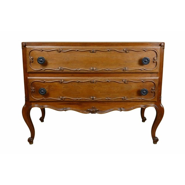 Wood 20th Century Louis XV Scriban Chest of Drawers in Walnut For Sale - Image 7 of 10