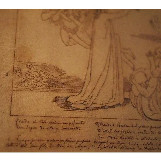 Early 19th Century Dante's Divine Comedy Pen and Ink Drawings After Flaxman, Framed - Set of 3 For Sale - Image 12 of 13