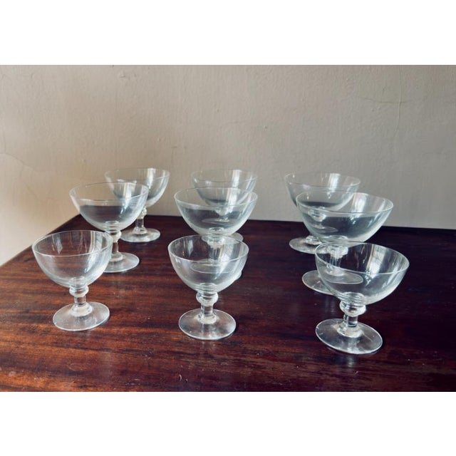 Vintage, 1950s, Mid-Century Modern Coupe Glass - Set of 9 For Sale - Image 13 of 13