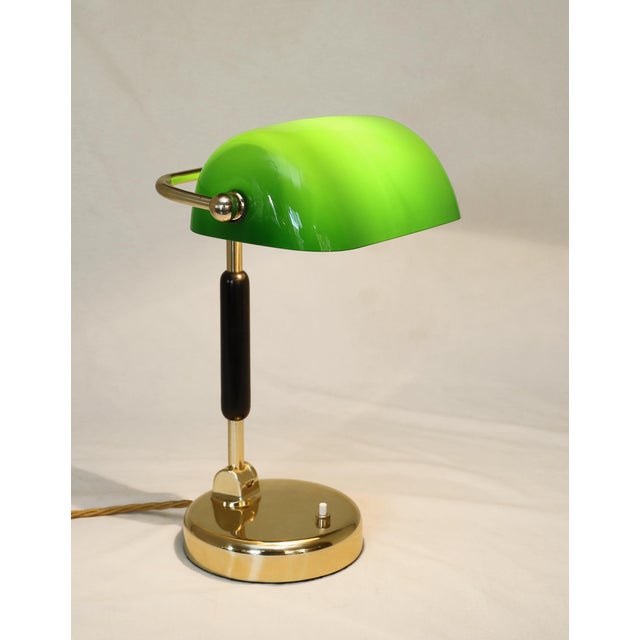 Brass and Glass Office Lamp, 1920s For Sale - Image 4 of 15