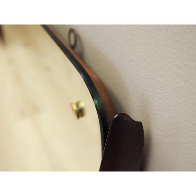 Wood Italian Mirror in Mahogany Frame, 1970s For Sale - Image 7 of 14