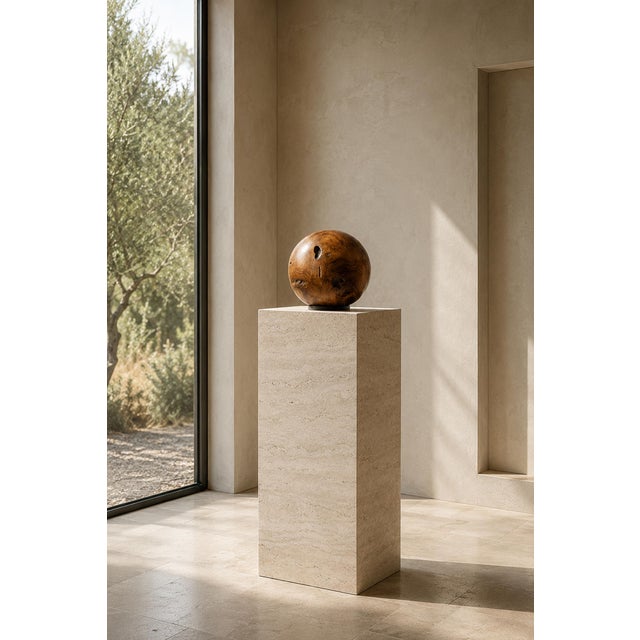 Contemporary Solid Teak Root Decorative Sphere For Sale - Image 3 of 3