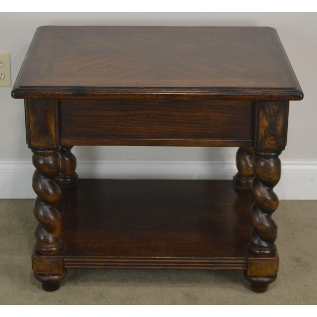 Lane Eddie Bauer Home Collection Oak Barley Twist Side Table Chairish