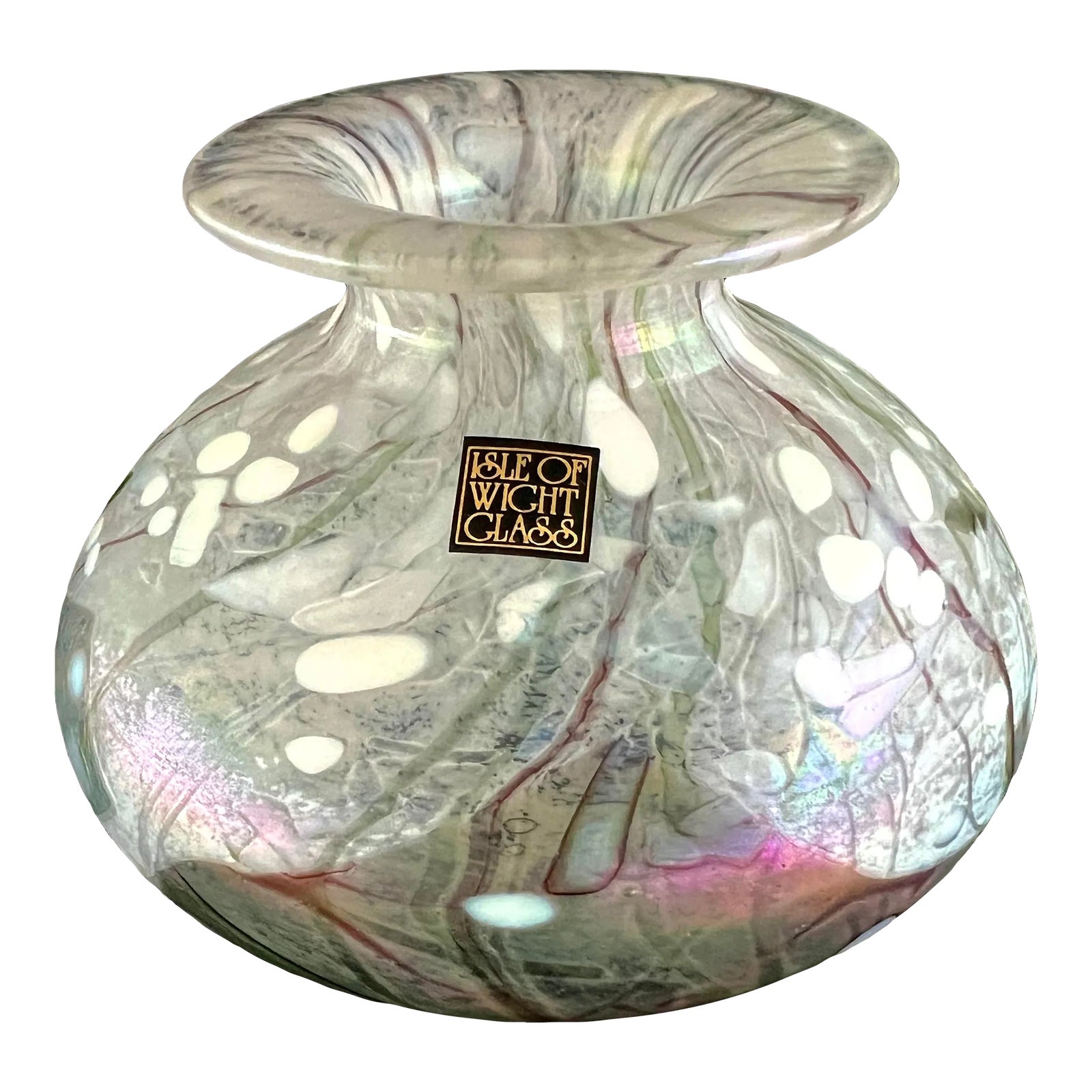 ◆ Isle of wight studio glass 花瓶 ビンテージ ◆ Vintage Isle of Wight Studio Art Glass Vase Flower Garden