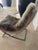 Modern Modern Faux Fur and Leather Chair With an X Shaped Metal Base For Sale - Image 3 of 5